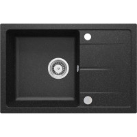 Deante Kitchen sink granite, rectang., with drainboard, 670х440х164mm, bowl - 1, over-mounted, , graphite (ZRD_2113)