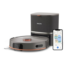 Philips Робот-пилосос Series 5000, h=29.2см, вологе прибирання, конт пил -0.26л, вода -0.27л, автон. робота до 200хв, EPA 10, чорний (XU5100/10)