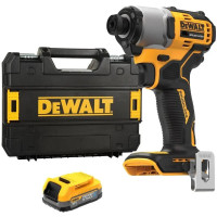 DeWALT Шурупокрут ударний акумуляторний DeWalt XR Li-Ion PowerStack 18В 1х1.7А·год 192Нм 3200об/хв 4200уд/хв кейс 0.88кг без ЗП (DCF840E1T)