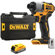 DeWALT Шурупокрут ударний акумуляторний DeWalt XR Li-Ion PowerStack 18В 1х1.7А·год 192Нм 3200об/хв 4200уд/хв кейс 0.88кг без ЗП (DCF840E1T)