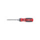 Milwaukee ratchet screwdriver, 7 bits, two-component handle, (PH1, PH2, PZ1, PZ2, Torx15, Torx20, SL5.5), 152 mm, CrV steel (4932471598)