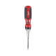 Milwaukee ratchet screwdriver, 7 bits, two-component handle, (PH1, PH2, PZ1, PZ2, Torx15, Torx20, SL5.5), 152 mm, CrV steel (4932471598)