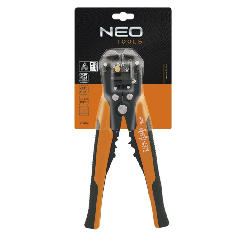 Neo Tools Insulation stripper Neo Tools, automatic, 0.5-6mm sq., RG6/59, wire cutters, 205mm (01-500)