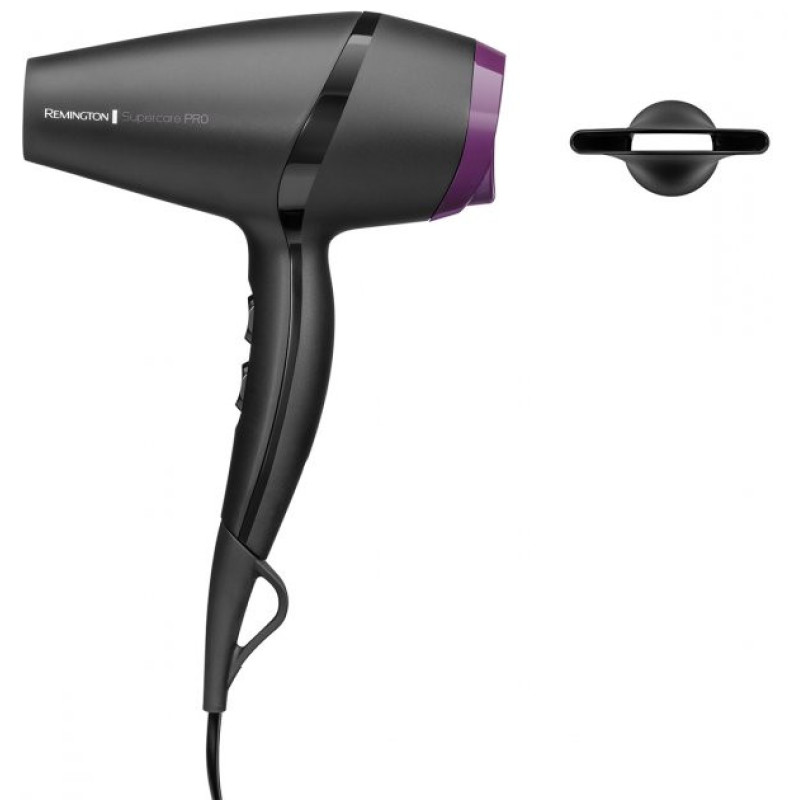 Remington Фен Supercare PRO 2100 AC motor, 2100Вт, режимов-3, иониз-я, хол. обдув, черный (AC7100)