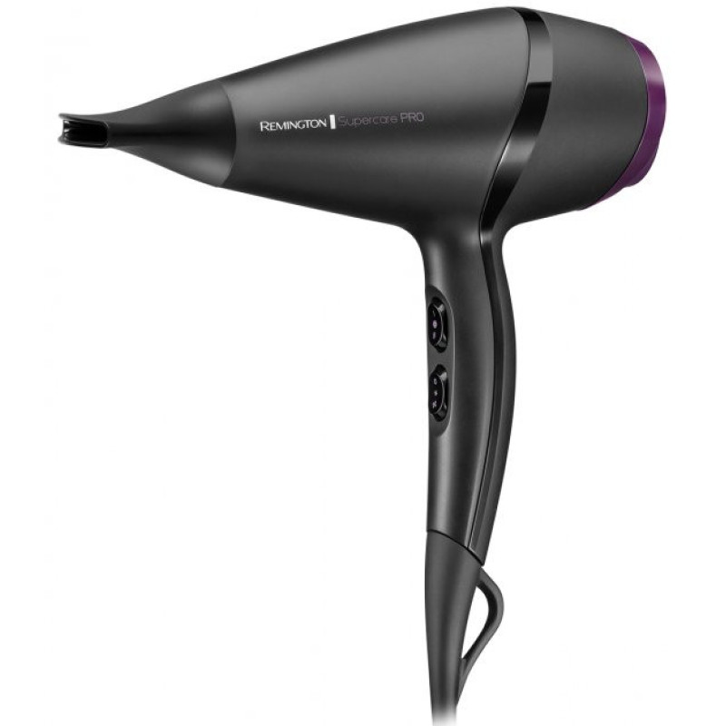 Remington Фен Supercare PRO 2100 AC motor, 2100Вт, режимов-3, иониз-я, хол. обдув, черный (AC7100)