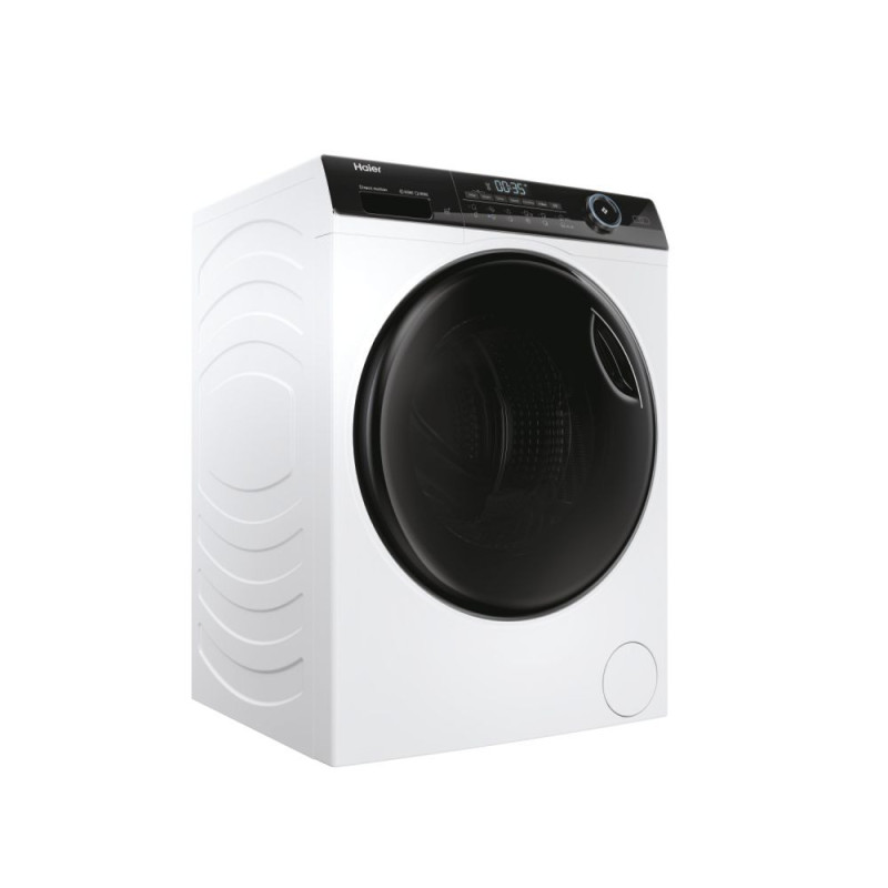 Haier Стиральная машина фронтальная, 8кг, 1400, A+++, 44см, дисплей, пар, инвертор, люк черный, прямой привод, белый (HW80-B14959TU1)
