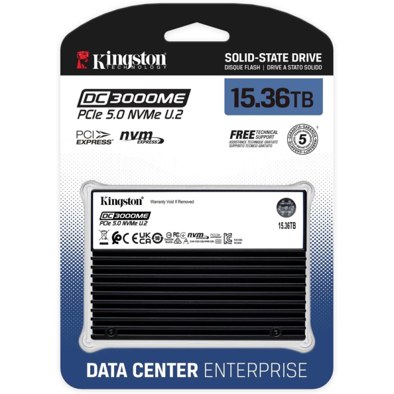 Kingston Накопичувач SSD Kingston U.2 15360GB DC3000M Enterprise (SEDC3000ME/15T3)