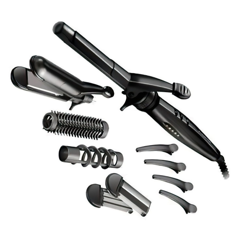 Remington multistyler Multistyle, 25V, temp. modes-5, 110-190С, 5 attachments, case, accessories, ceramics, teflon, black (S8670)