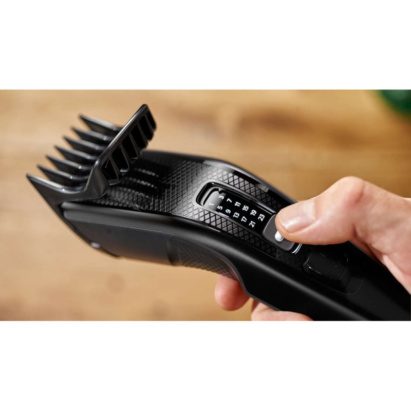 Philips Hair clipper Series 3000, network, rotary  motor, nozzles-2, steel, black (HC3510/15)