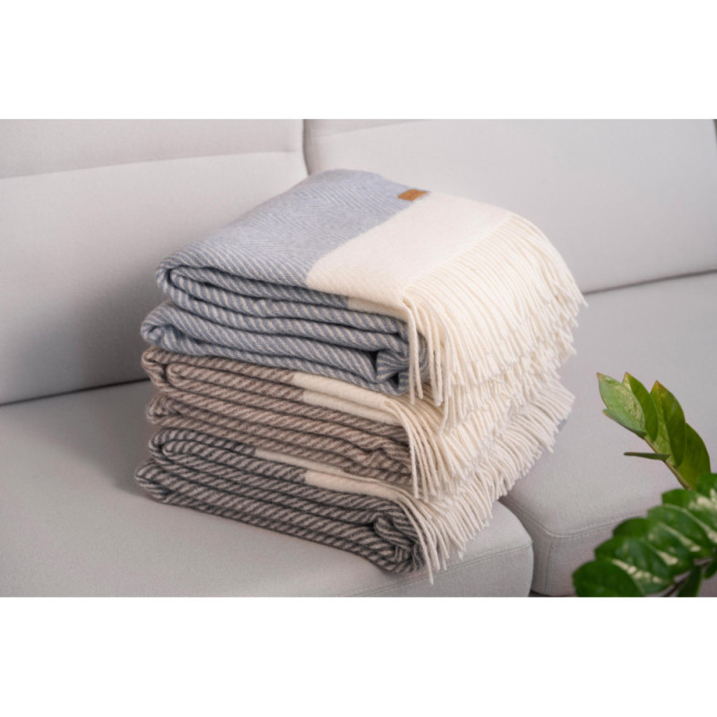 ARDESTO Blanket Leonardo Bianco, 140x200cm, 100% wool, grey (ART0502LB)