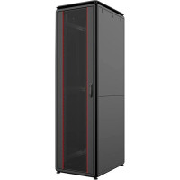 MIRSAN Шкаф 19", 36U, GTV, стеклянная дверь, 600x1000 мм, максимально 2000 кг, черный (MR.GTV36U61DE.01)