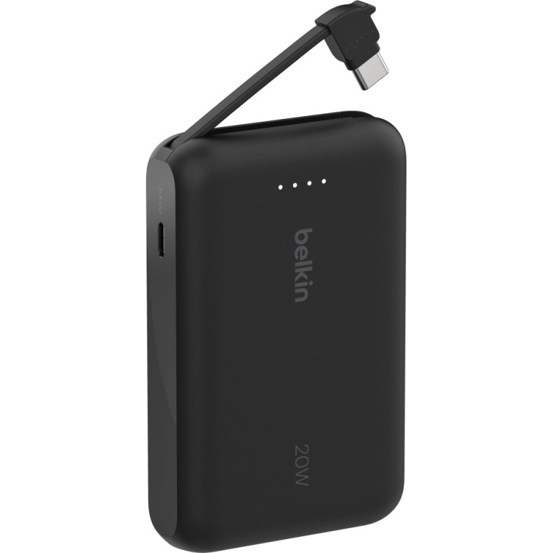 Belkin Power Bank 10000mAh, Integrated Cable USB-C, black (BPB021HQBK)