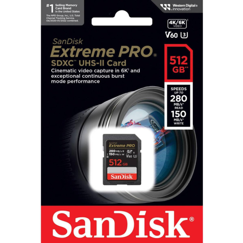 SanDisk SD 512GB C10 UHS-II U3 R280/W150MB/s Extreme Pro V60 (SDSDXEP-512G-GN4IN)
