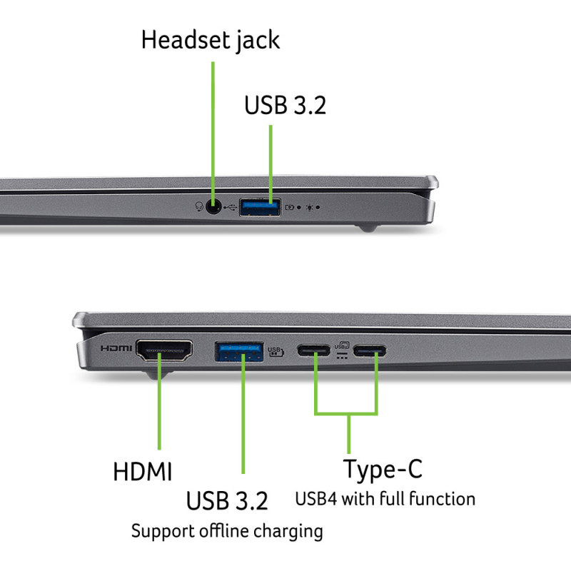 Acer Ноутбук Swift Go 14 SFG14-64 14" WUXGA OLED, AMD R5-340, 16GB, F512GB, UMA, Win11, сріблястий (NX.JDAEU.003)