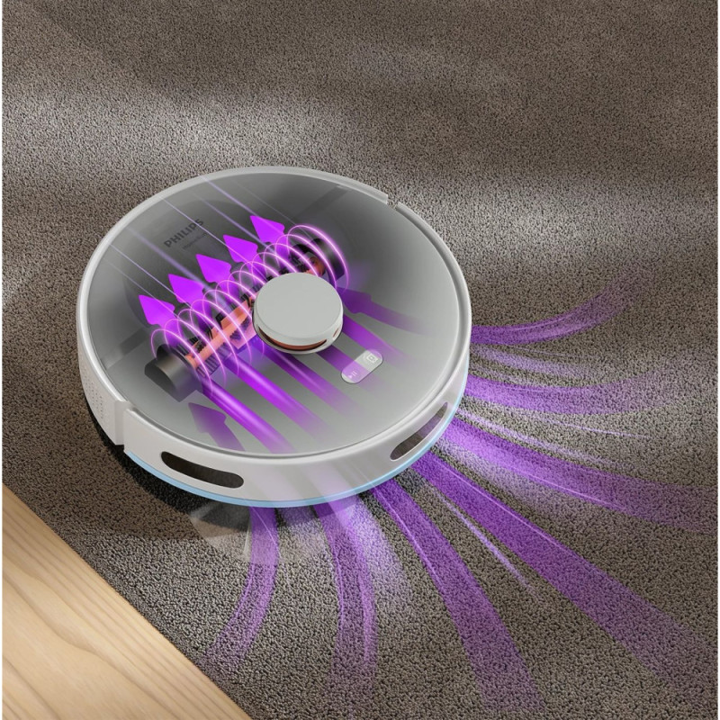 Philips Робот-пылесос Philips Series 2000, h=9.7см, влажная уборка, конт пыль -0.38л, вода -0.3л, автон. раб. до 120мин, EPA 11, Wi-Fi, станция самоочищ., белый (XU2100/25)