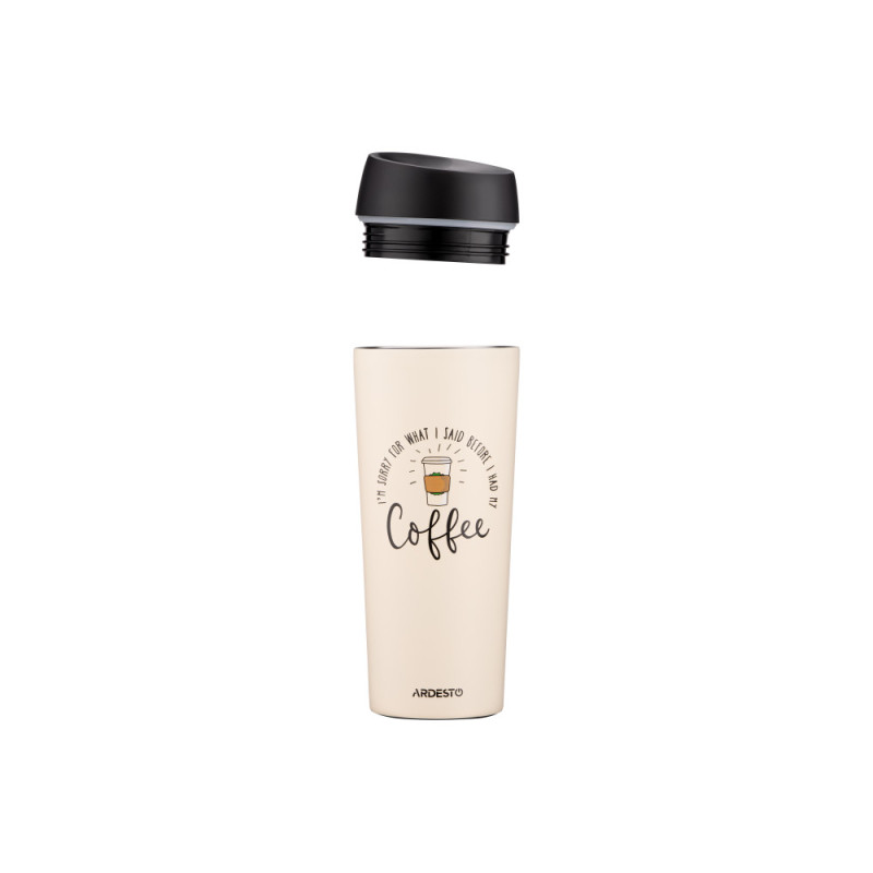 ARDESTO Travel mug Coffee Time 450 ml, s/s, beige (AR2645C)