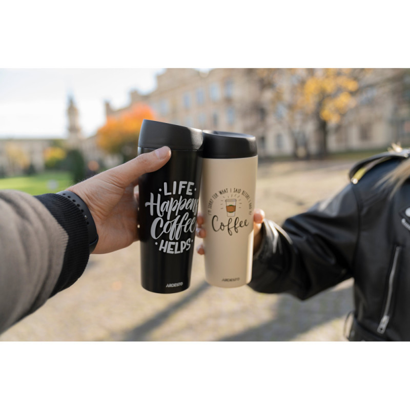 ARDESTO Travel mug Coffee Time 450 ml, s/s, beige (AR2645C)