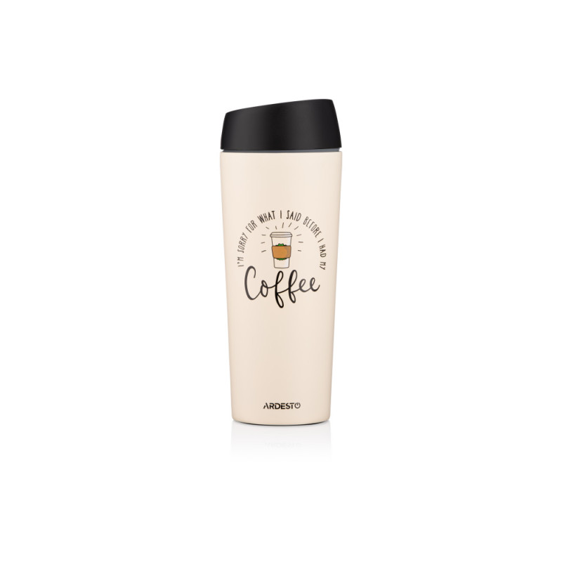 ARDESTO Travel mug Coffee Time 450 ml, s/s, beige (AR2645C)