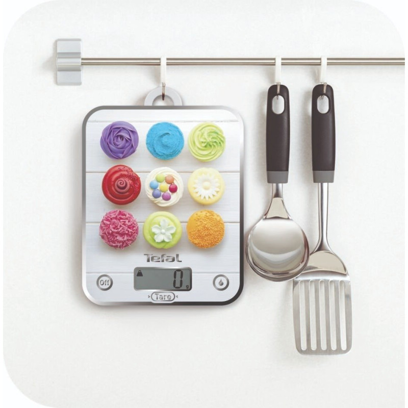 Tefal Ваги кухонні Optiss Decor, 5кг, AAAx2 в комплекті, скло, різнокольоровий (BC5122V1)