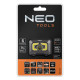 Neo Tools Ліхтар налобний акумуляторний, 1200мАг, 250лм, 3Вт, 5 функцій освітлення, червоне світло, датчик руху, індикатор заряду (99-073)