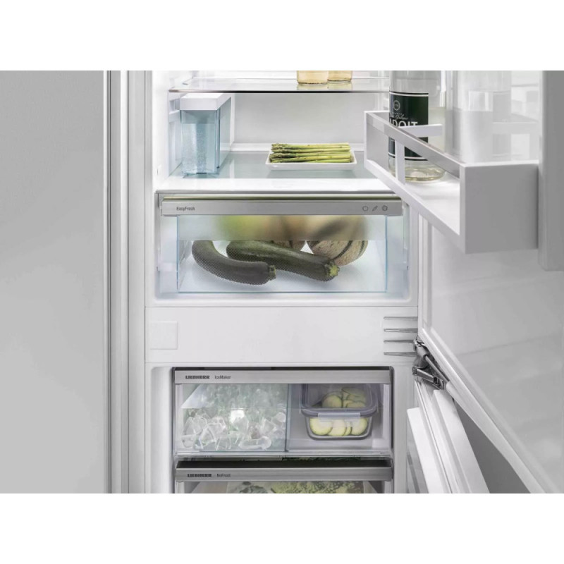 Liebherr Ref with bottom freezer, 177x55.9х54.6, ref-182L, freez.-67L, 2doors, A++, NF, ice maker, display int, white (ICND5133)