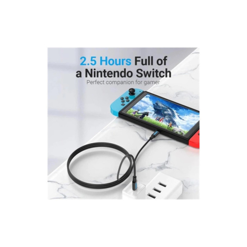 Дата кабель USB-C to USB-C 1.5m 5A black Vention (COTBG)