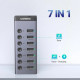 Концентратор Ugreen USB 3.0 to 7xUSB 3.0 with power supply CM481 gray (90307)