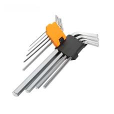 Tolsen hex keys, set of 9 pcs., elongated, long, spherical tip, 1.5-10mm, CrV (20049)