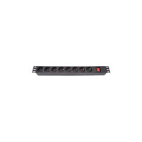 Силовой блок Eserver 19" 8 розеток, выкл., алюм. корпус PDU 220В, 16А (WT-2261A-GER-8WAY)