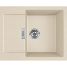 Franke Kitchen Sink Sirius 2 tectonite, rectang., with drainboard, 620х500х200mm, bowl - 1, over-mounted, beige (143.0671.742)
