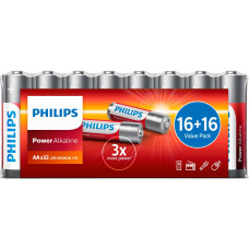 Philips Battery Philips Power Alkaline AA Shrink, 32 pcs (LR6P32FV/10)