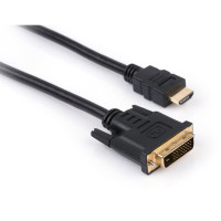 Кабель мультимедийный HDMI M to DVI M 5.0m 24+1pin Vinga (VCPHDMIDVI5)