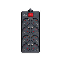 Мережевий фільтр живлення REAL-EL REAL-EL RS-8 PROTECT, 3m, black (EL122300022)
