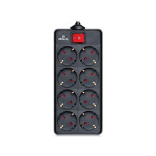 Мережевий фільтр живлення REAL-EL REAL-EL RS-8 PROTECT, 3m, black (EL122300022)