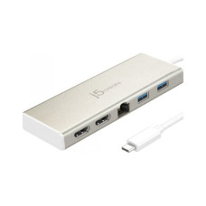 Порт-репликатор J5create Dock-Station USB-C 6-in-1 (HDMI/PD/USB-A/USB-C/LAN) (JCD381-N)