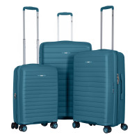 2E Набір валіз 2E, Aero, поліпропілен, (L+M+S),TSA, 4 колеса, EXP, синій (2E-SPP-AERO-SET3-TB)