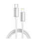 Дата кабель USB-C to Lightning 1.0m PD30W zinc alloy braided white ColorWay (CW-CBPDCL098-WT)