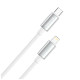Дата кабель USB-C to Lightning 1.0m PD30W zinc alloy braided white ColorWay (CW-CBPDCL098-WT)
