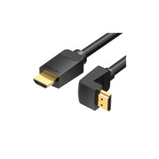 Кабель мультимедийный HDMI M to HDMI M 2.0m V2.0 4K60Hz 90° corner PVC black Vention (AAQBH)