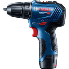 Bosch Cordless Drill Screwdriver GSR 12V-30, 12V 2x2.0 Ah, 30Nm, 20+1, 420/1600rpm, brushless, 0.78kg (0.601.9G9.000)