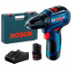 Bosch Cordless Drill Screwdriver GSR 12V-30, 12V 2x2.0 Ah, 30Nm, 20+1, 420/1600rpm, brushless, 0.78kg (0.601.9G9.000)