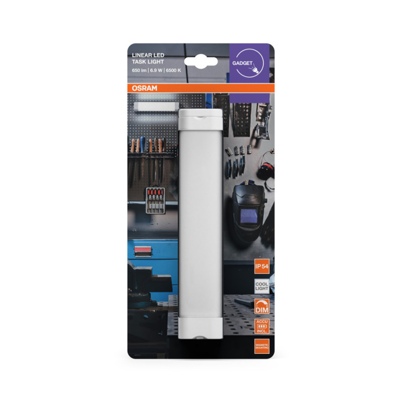 Osram Світильник підвісний з акумулятором OSRAM LINEAR TASKLIGHT 6.9Вт 6500К 400Лм 2200мА•год димується USB-A > microUSB (4099854531613)
