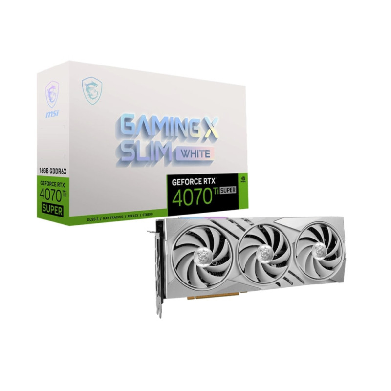 MSI Graphic card GeForce RTX 4070 Ti SUPER 16GB GDDR6X GAMING X SLIM WHITE