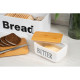 ARDESTO Butter dish Midori 16.5х10х8, ceramic, bamboo, white (AR0908W)