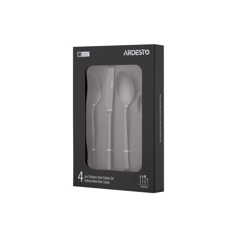 ARDESTO Cutlery set Black Mars Favola 4pcs., black, stainless steel (AR0704FSB)