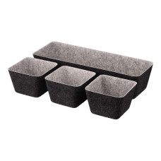 ARDESTO Organizer trays set Prestigio 4 items, 38.5x13.5x9cm/12x12x8.5cm, felt, grey (ARHH5101FG)