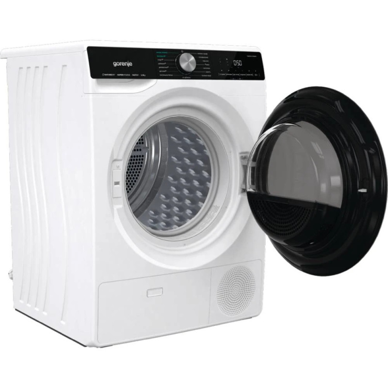 Gorenje Сушильная машина тепловой насос, 9кг, A++, 60см, дисплей, 15 программ, подсветка барабана, белый (DNS92)