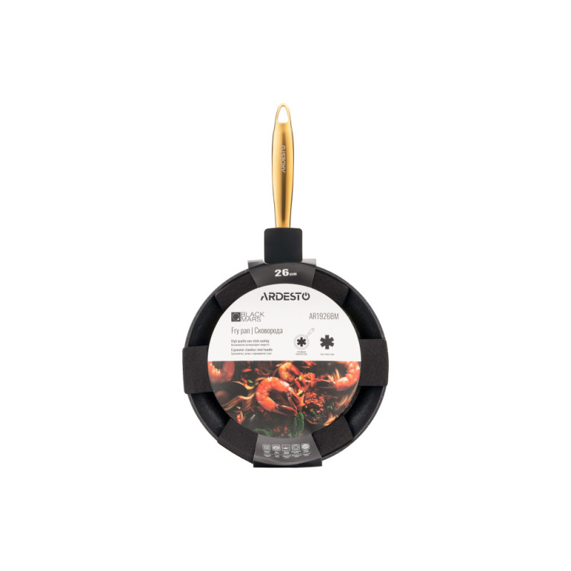 ARDESTO Fry pan Black Mars Sparkle, 26cm, aluminium, black (AR1926BM)