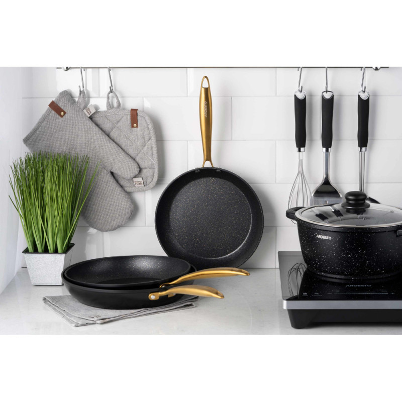 ARDESTO Fry pan Black Mars Sparkle, 26cm, aluminium, black (AR1926BM)