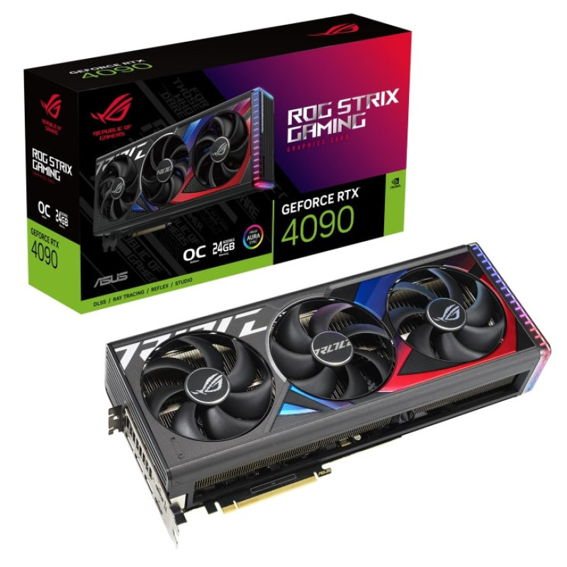 ASUS Видеокарта GeForce RTX 4090 24GB GDDR6X STRIX OC GAMING ROG-STRIX-RTX4090-O24G-GAMING